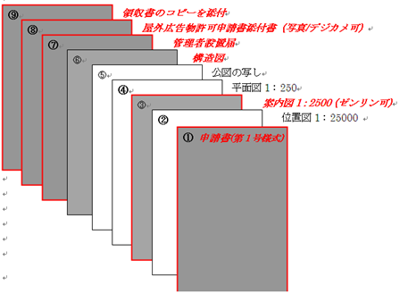 屋外広告物許可申請書類