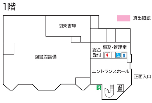 忍野村生涯学習センター1階平面の画像