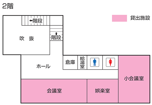 忍草コミュニティセンター　2階平面の画像