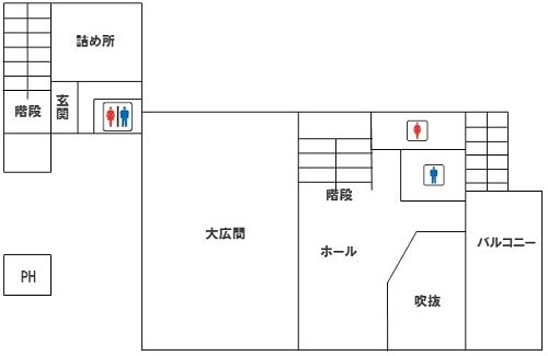 平山コミュニティセンター　2階平面の画像