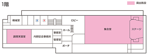 内野コミュニティセンター　1階平面の画像