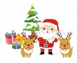 クリスマスツリーとサンタクロース